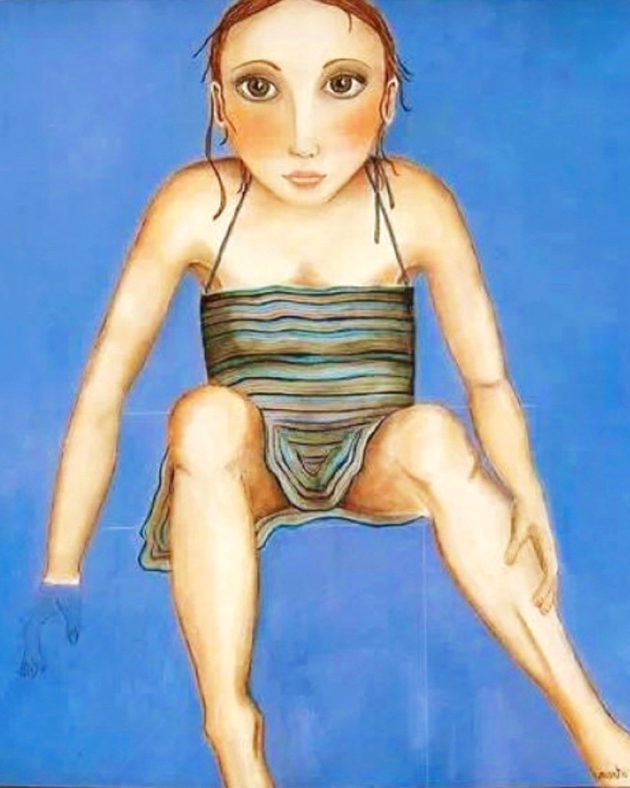 Mujer Fondo Azul